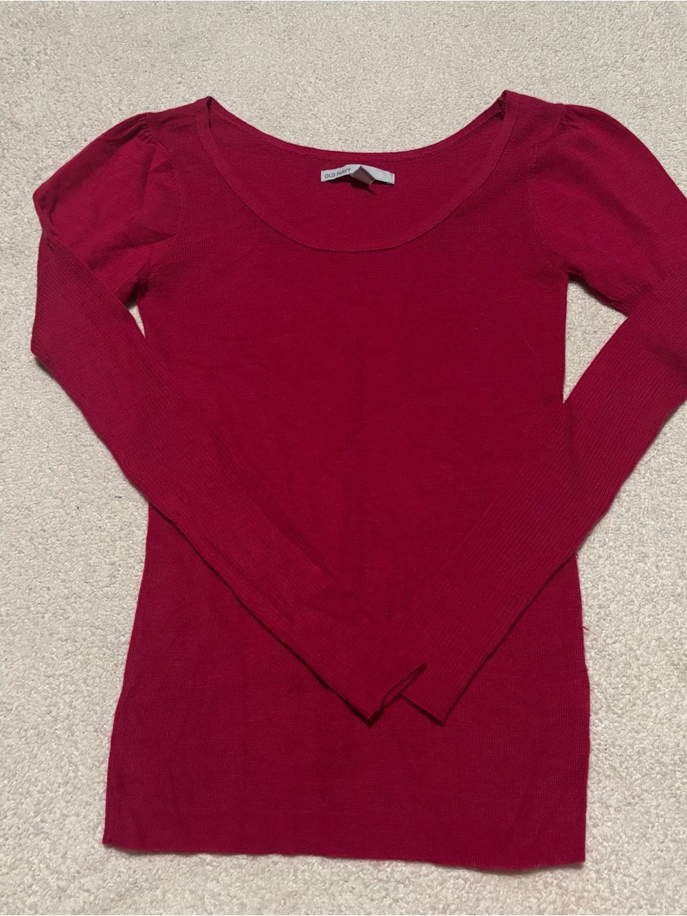 Old Navy Scoop Neck Long Sleeve Top Wool Blend